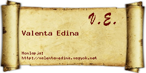Valenta Edina névjegykártya